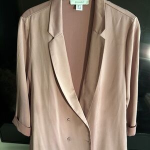 Pink mid length light weight blazer double breasted